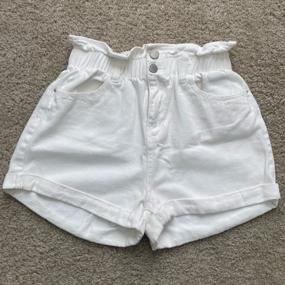 Denim Blvd Pants - White High-Waisted Women's Shorts